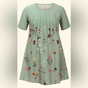 Floral Green Women's Dress 🩶